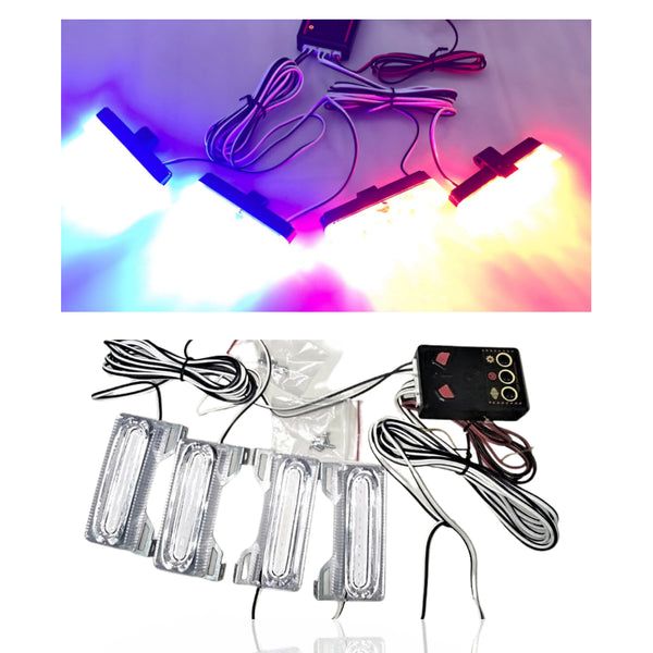 4 Pc LED Police Grill Light