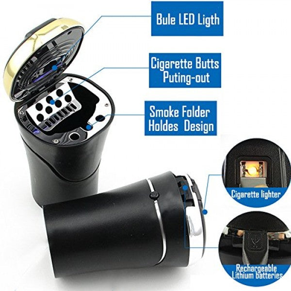 Car Ashtray & Lighter With LED Light NO9C