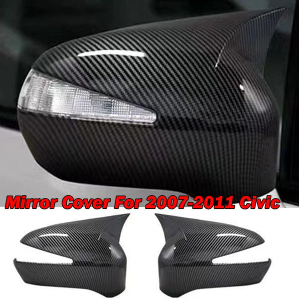 Honda Civic Reborn 2007-2011 Batman Style Carbon Fiber Side Mirror Covers