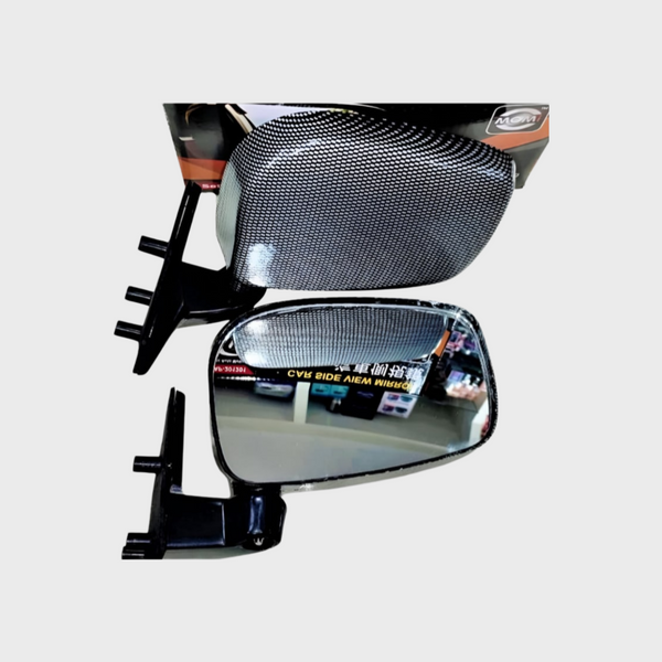 Wagon R Type Universal Wide Angle Side Mirror Set - Carbon